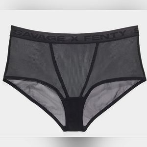 Savage x Fenty Nothin' But Net  Boy Shorts Black 1X Caviar